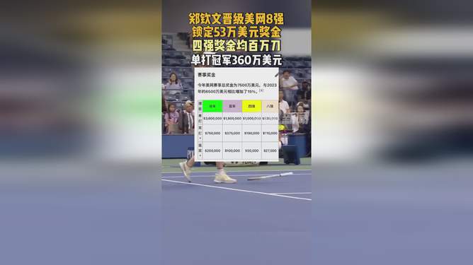 郑钦文晋级4强奖金